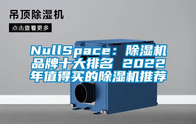 NullSpace：除濕機品牌十大排名 2022年值得買的除濕機推薦