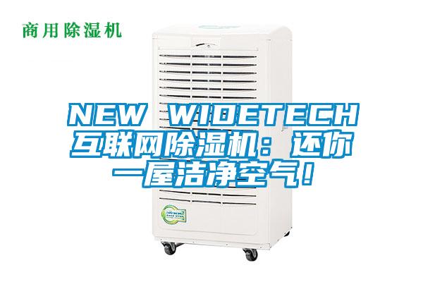 NEW WIDETECH互聯(lián)網(wǎng)除濕機：還你一屋潔凈空氣！