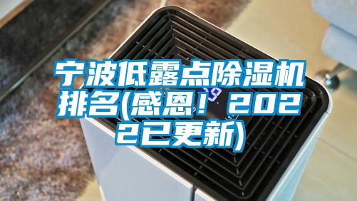 寧波低露點除濕機排名(感恩！2022已更新)